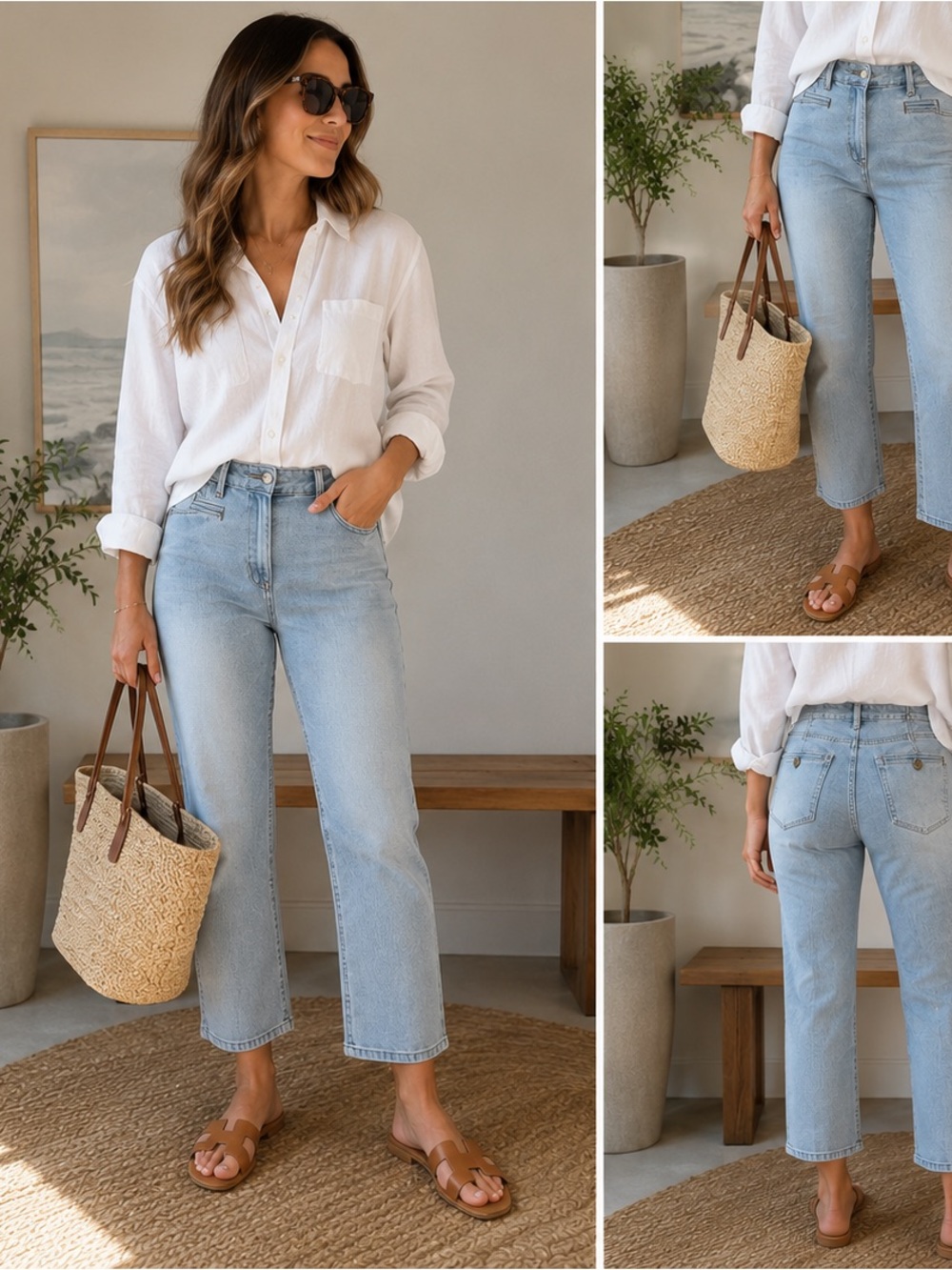 Lands’ End Light Wash Denim Cropped Jeans – Size 10